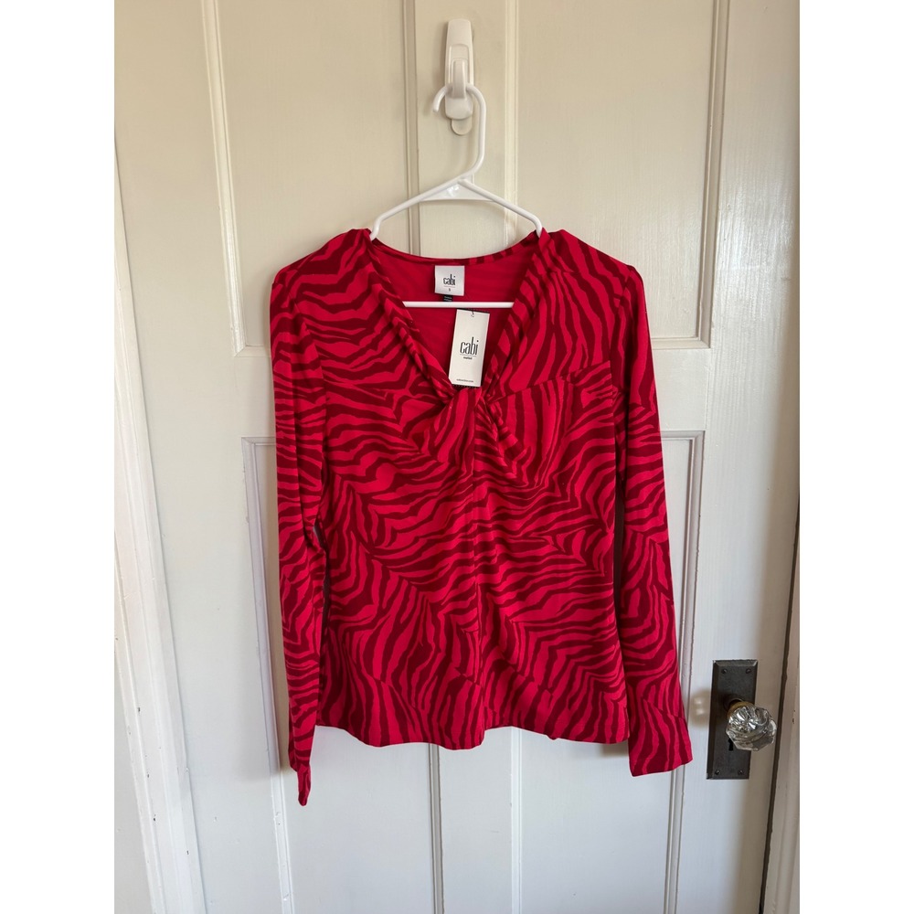NWT Cabi Red Feline Top size small